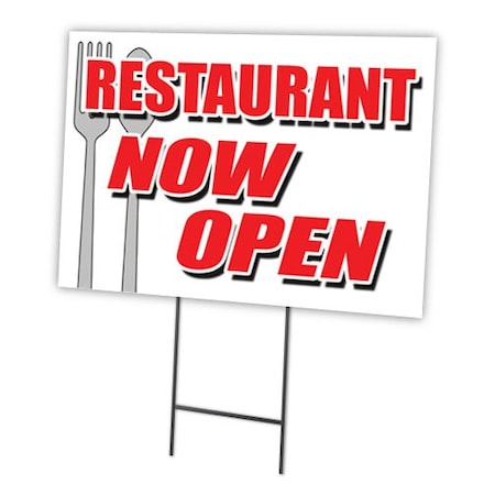 Signmission Restaurant Now Open Yard & Stake outdoor plastic coroplast window, C-1216-DS-Restaurant Now Open C-1216-DS-Restaurant Now Open